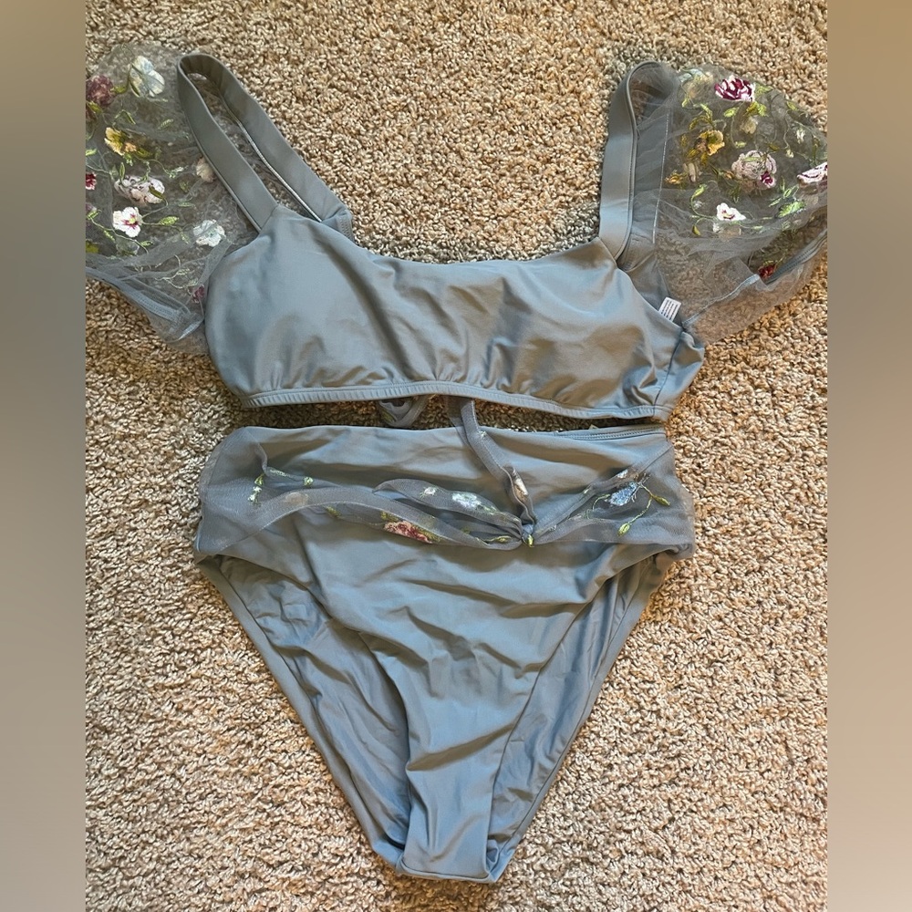 Anthropologie cap sleeve bikini